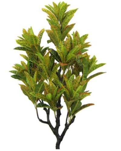 Large Artificial Fake Tree Plants Indoor Fake Decorative Plants In Pot Outdoor Fake Plant Pots Flora Exotic Tree Plants In Pots (Ficus elastica variegata - 150cm)