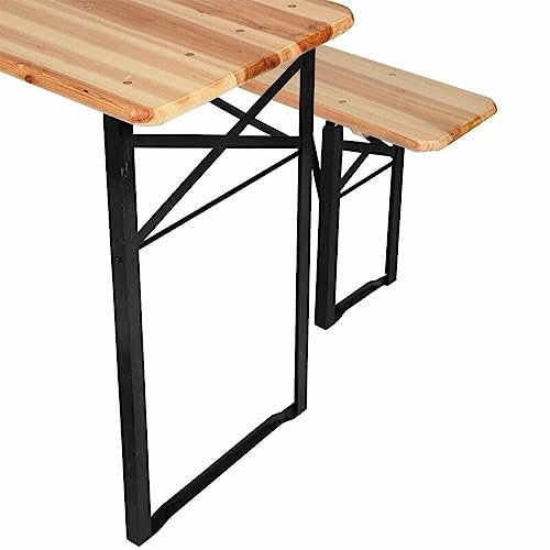 HYGRAD BUILT TO SURVIVE Extra Large Outdoor Folding Wooden Bench And Table Set 180cm Portable Picnic Table And Benches Set Garden Table Set