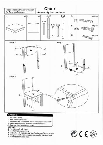 HYGRAD® Childrens Kids Wooden White Table and 2 Chairs Nursery Sets Indoor Use Unisex Best Gift For Birthday Xmas (White Table & Chair)