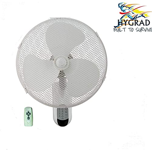 G4RCE HYGRAD Wall Mount Fan 3-Speed 16 in. Home Office Room Indoor Air Cooling Remote Control (Wall Fan White)