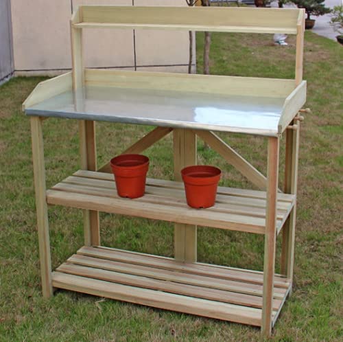 Large Wooden Planting Table Practical Garden Work Bench Station Flower& Plants Organiser By HYGRAD®