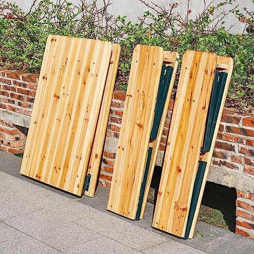 HYGRAD BUILT TO SURVIVE Extra Large Outdoor Folding Wooden Bench And Table Set 180cm Portable Picnic Table And Benches Set Garden Table Set