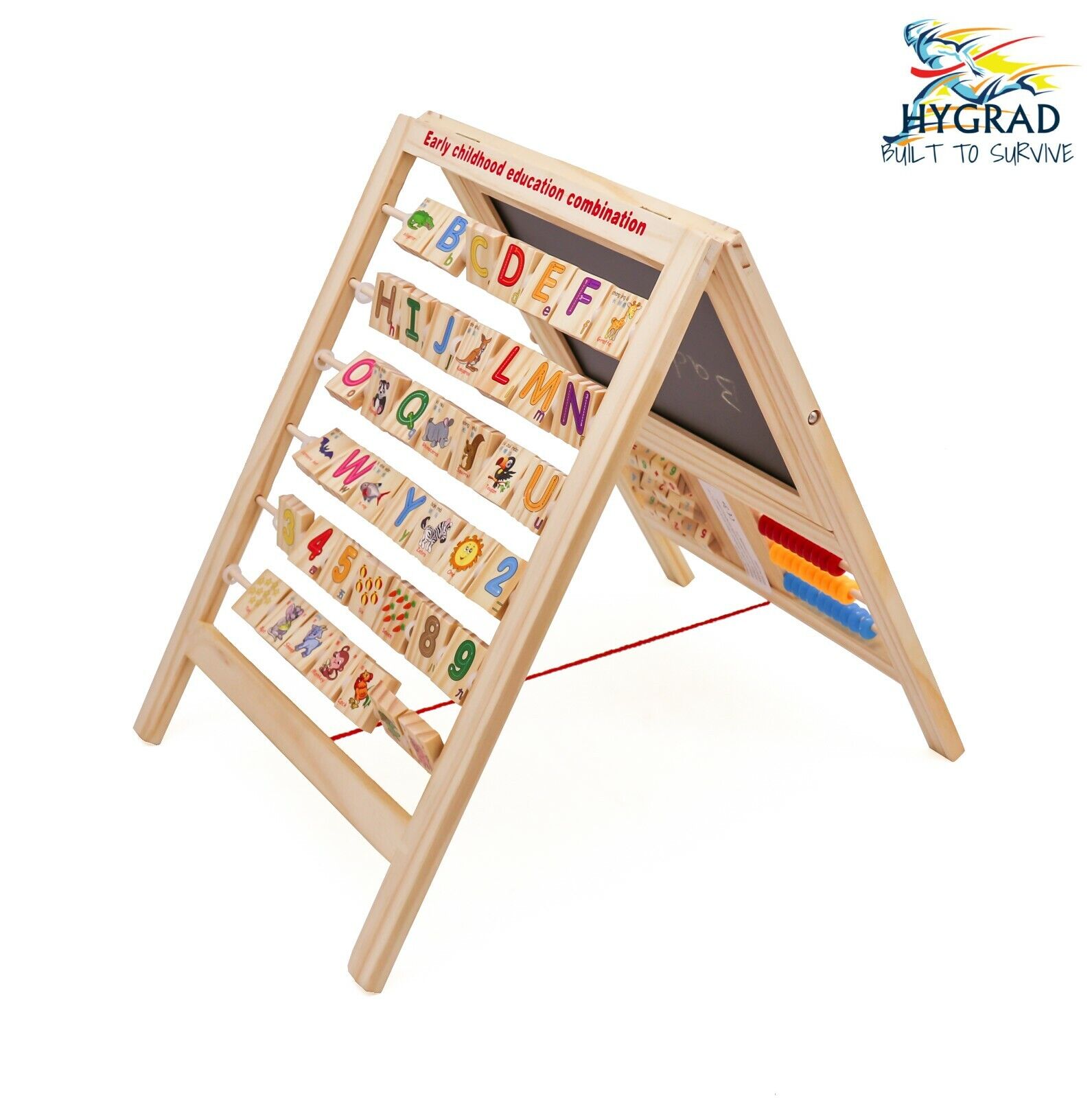 7 in 1 Kids Educational Easel Blackboard Multi-Activity Drawing Board Alphabet