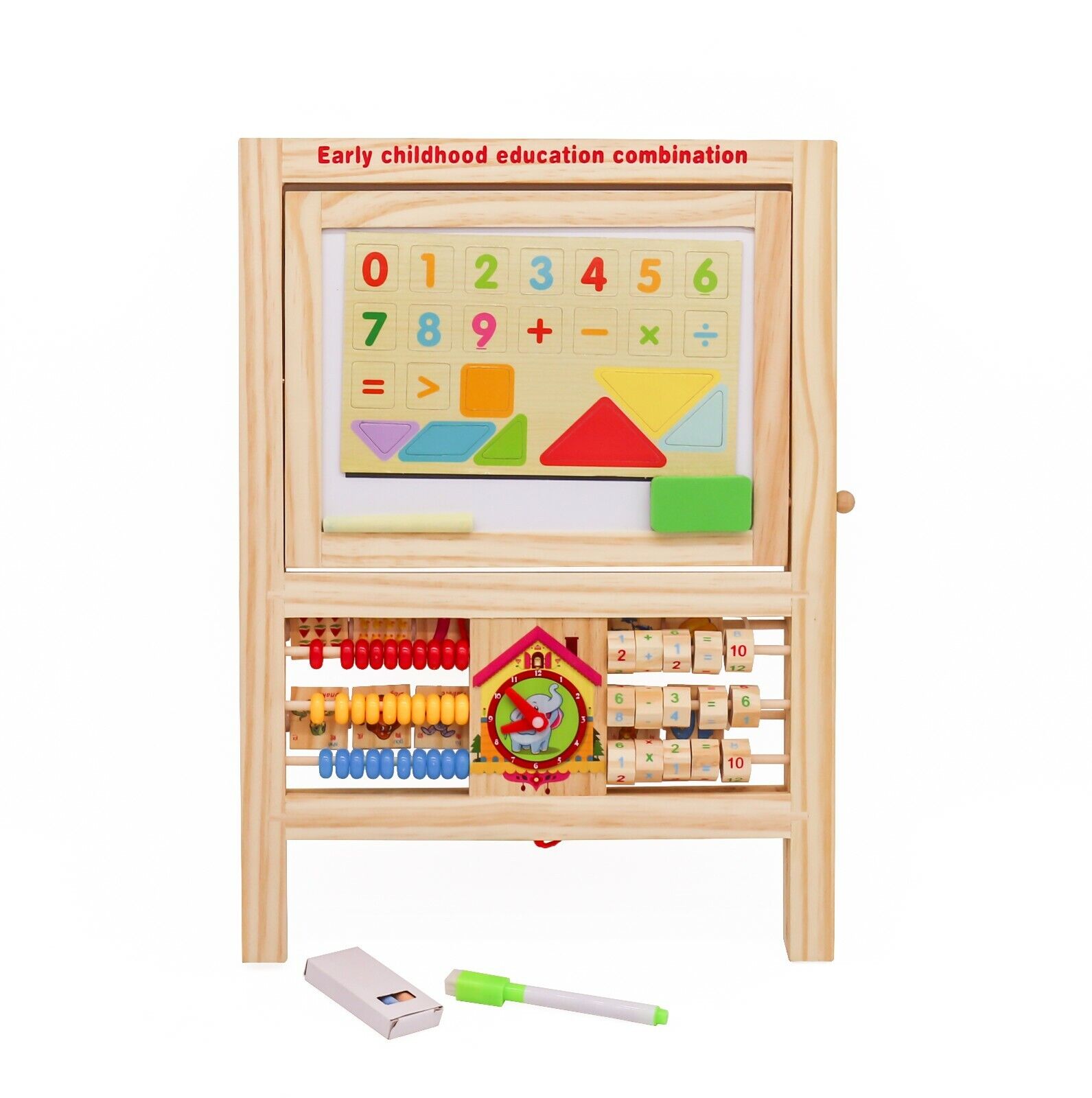 7 in 1 Kids Educational Easel Blackboard Multi-Activity Drawing Board Alphabet