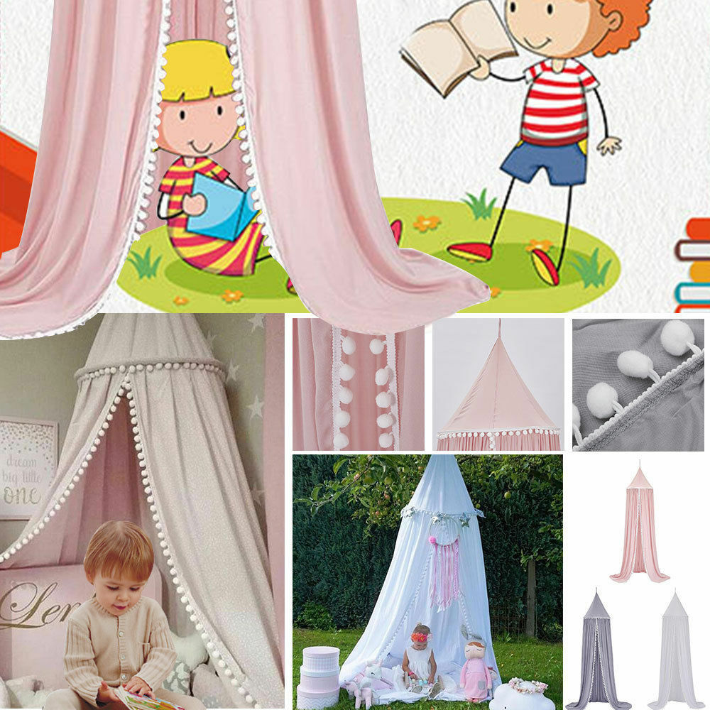 Kids Baby Bed Canopy Bedcover Mosquito Net Curtain Bedding Dome Tent Cotton