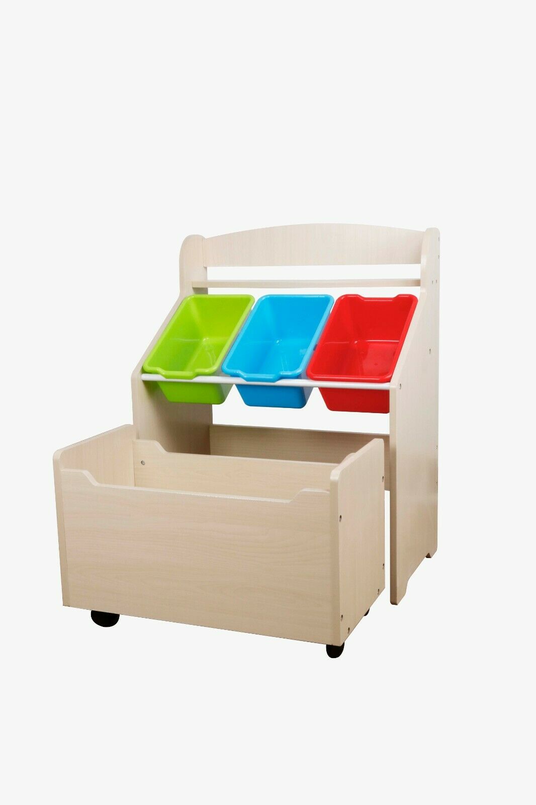 HYGRAD® Wooden Toy Box Storage Unit Childrens Kids Chest Bookshelf Toy Organizer