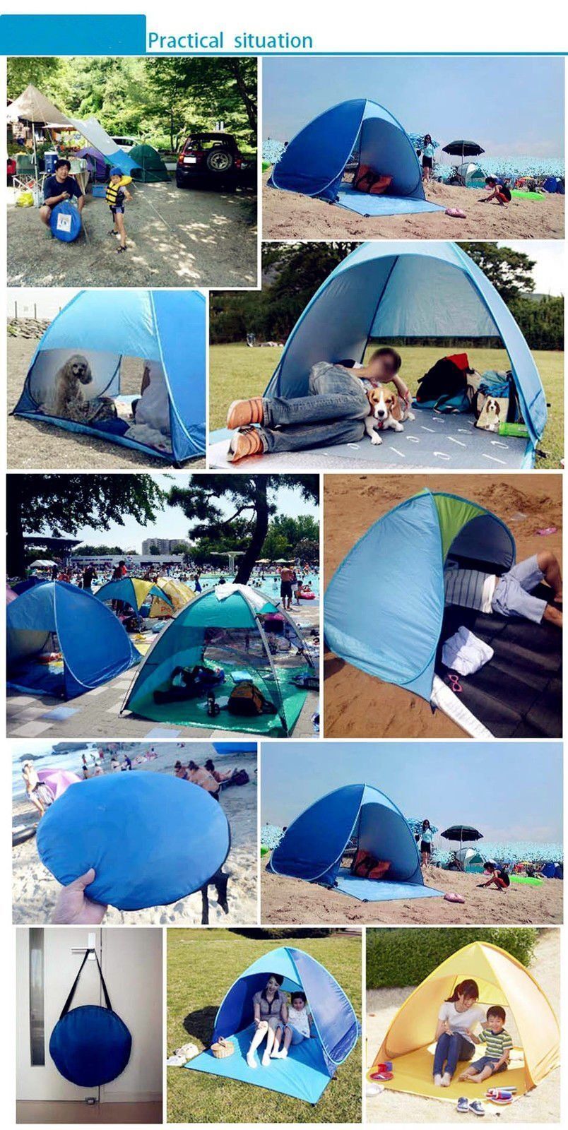 Pop Up Portable Beach Canopy Sun Shade Shelter Outdoor Camping Fishing Tent Mesh