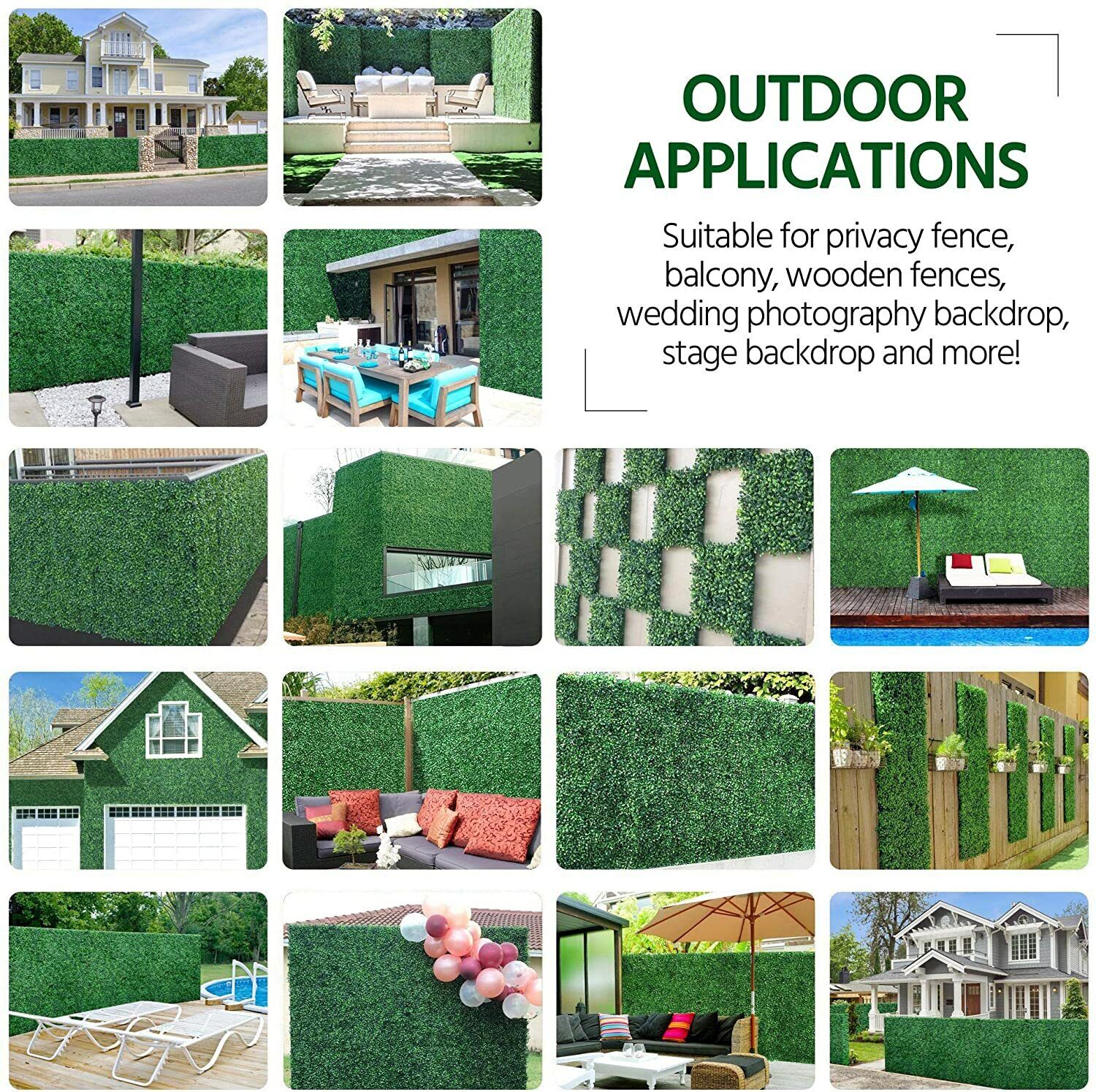 Artificial Boxwood Topiary Green Artifical Grass Screen Fencing Hedge Panels UK