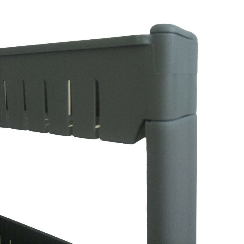 Grey 3/4 Tier Slim Slide Out Kitchen Trolley Rack Holder Storage Shelf Organiser