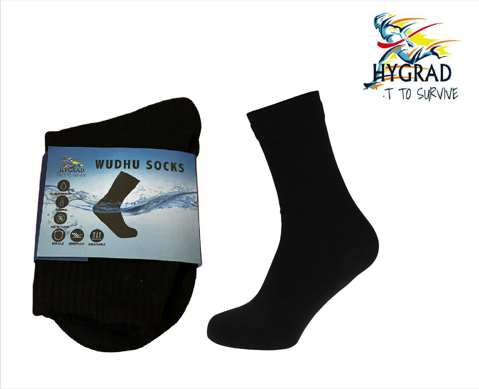 HYGRAD Waterproof Outdoor Socks Muslim Prayer Wudhu Socks Sharia Compliant UK
