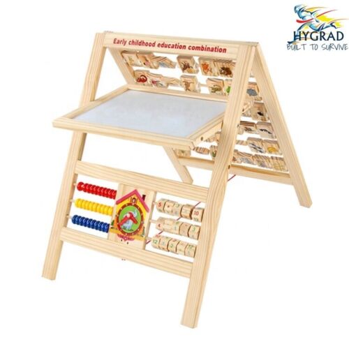 7 in 1 Kids Educational Easel Blackboard Multi-Activity Drawing Board Alphabet