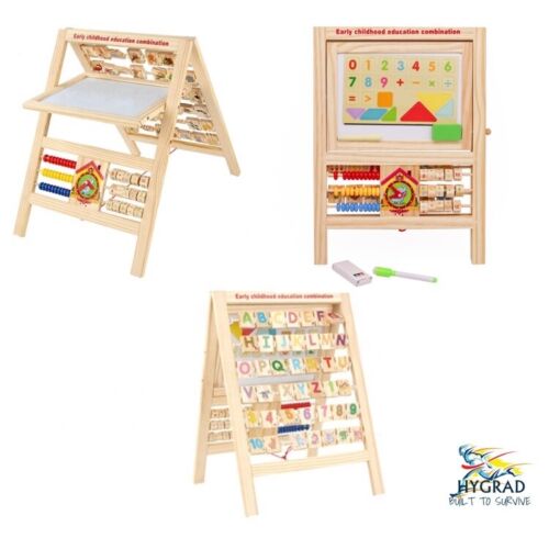 7 in 1 Kids Educational Easel Blackboard Multi-Activity Drawing Board Alphabet