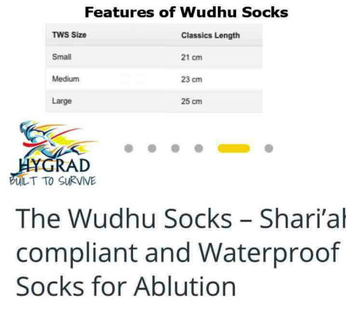 HYGRAD Waterproof Outdoor Socks Muslim Prayer Wudhu Socks Sharia Compliant UK
