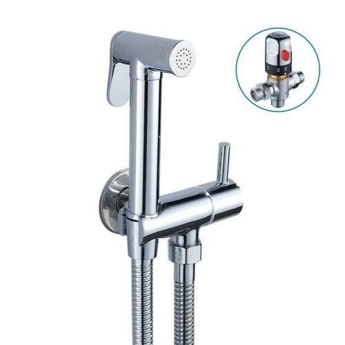 Hand Held Bathroom Bidet Spray Kit With Thermostatic Temperature Mixer Chrome UK