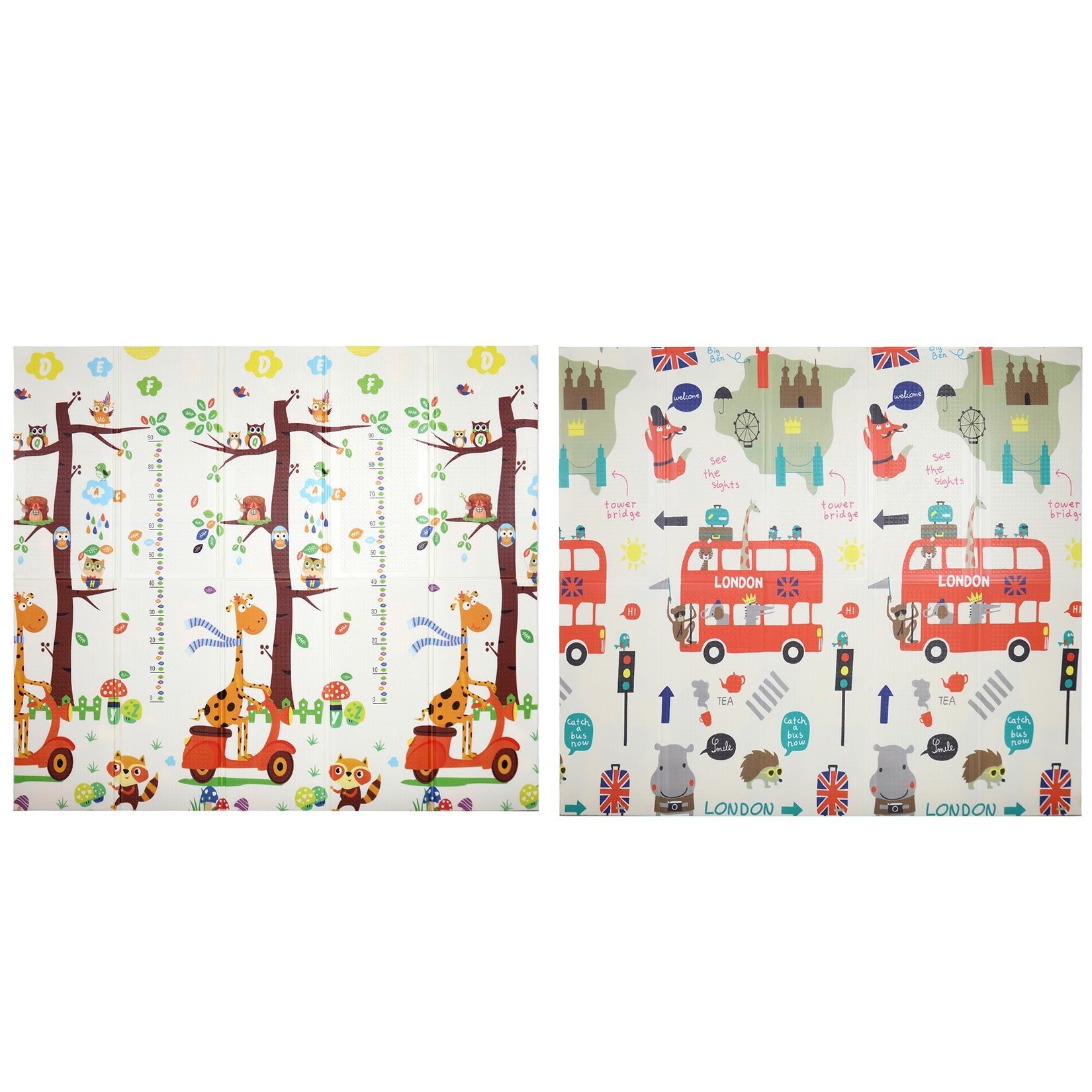 HYGRAD Toddler Floor Play Mat 2 Side Baby Play Mat Reversible Large Soft Gym Plat Mat Crawl Mat for Toddlers