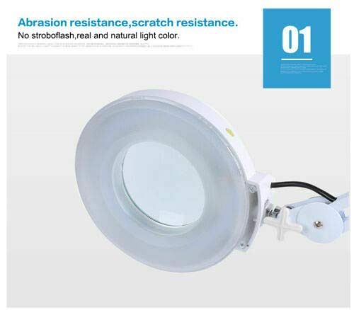 HYGRAD® Floor Standing LED Magnifying Lamp for Dental Clinic Beauty Parlour Medical UK (White)