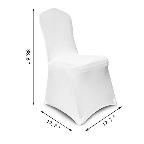 HYGRAD® Plain White Chair Covers Elegant White Chair Covers For Birthdays Weddings Partys Events All Occasions (100)