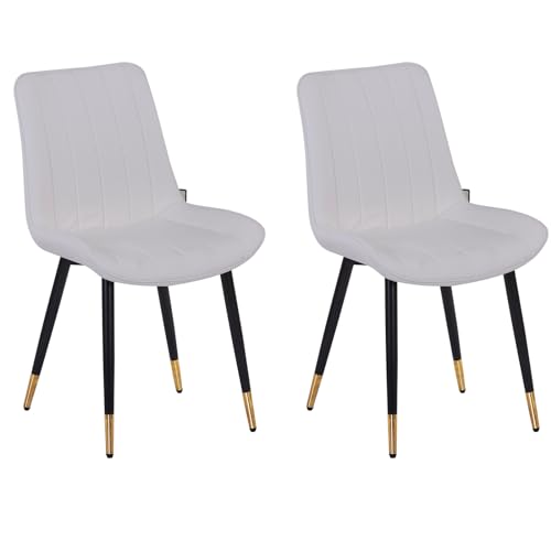 HYGRAD Set Of 2 Leather Dining Chairs Faux Leather Dining Room Chairs Luxury Upholstered Padded Chairs For Dining