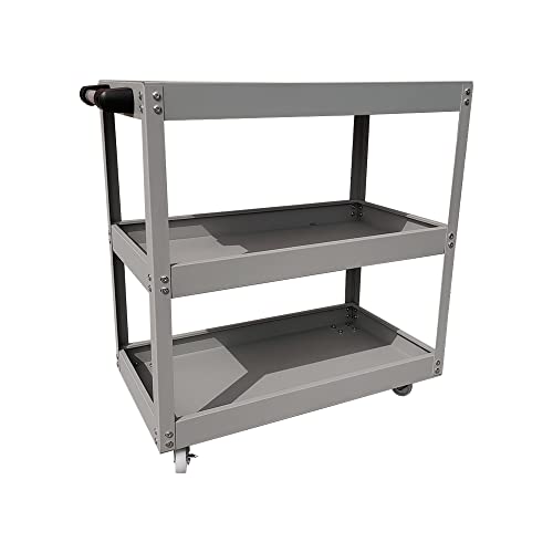 Tool Storage Heavy Duty Durable Garage Trolley Workshop 3 Tier Wheel Cart Shelf HYGRAD®