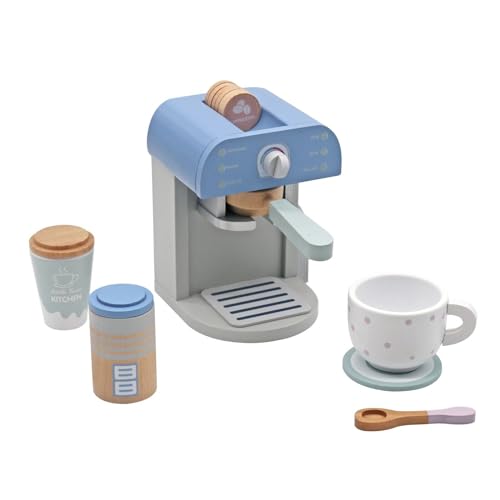 HYGRAD Wooden Kids Toys Play Set Kitchen Accessories Role Play With Accessories For Ages 3+ (Coffee Machine)