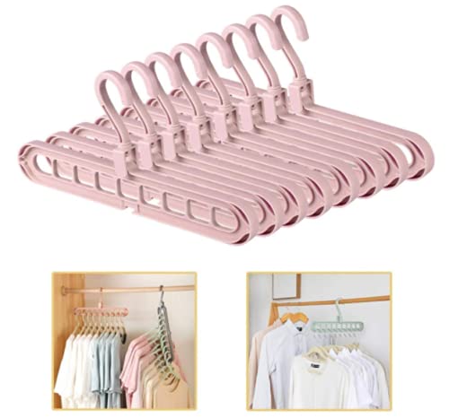 4/8/12 pcs Magic Clothes Hangers Space Saver Clothes Hanger Magic wardrobe Organiser Multifunction non slip rotating By HYGRAD® (Pink, 4 or 12)