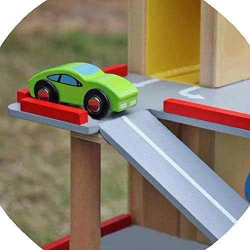 HYGRAD® Wooden 3 Storey Garage Pretend Toy Kids Educational Toy Vehicle Car Role Play Gift Set Best For Birthday Xmas + Accessories