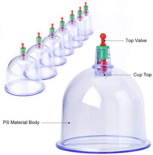 HYGRAD® Multiple Sizes Cupping Therapy Cups Hijama Cups Vacuum Suction Disposable Cups for Chiropractor Acupuncture Physiotherapy (B6, 100)