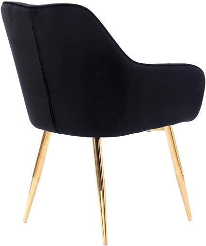 Upholstered Dining Chairs, 2 Piece Armchair Kitchen Chair Velvet Seat Gold Metal Legs Reception Chairs with Backrest Soft Cushion HYGRAD®