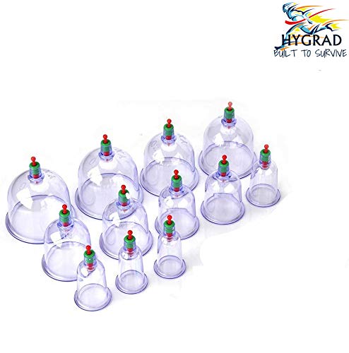 HYGRAD® Multiple Sizes Cupping Therapy Cups Hijama Cups Vacuum Suction Disposable Cups for Chiropractor Acupuncture Physiotherapy (B6, 100)