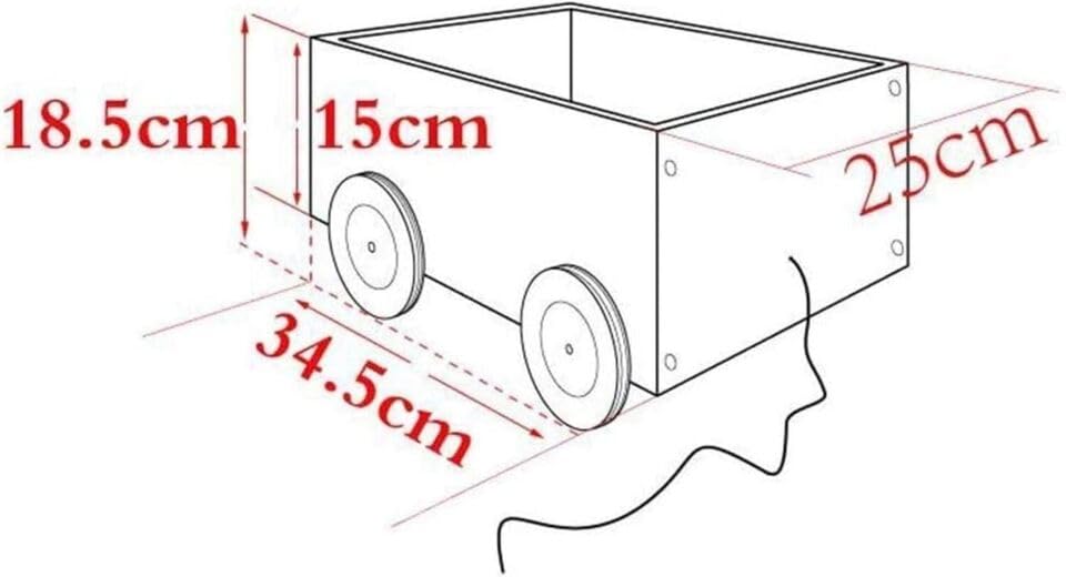 HYGRAD Kids Wooden Toy Box Chest Bus Theme Cart Childrens Toy Storage Cart Pull Along Bedroom Nursery Organiser