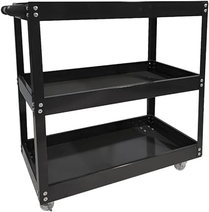 Tool Storage Heavy Duty Durable Garage Trolley Workshop 3 Tier Wheel Cart Shelf HYGRAD®