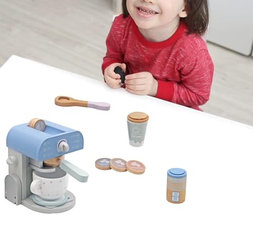 HYGRAD Wooden Kids Toys Play Set Kitchen Accessories Role Play With Accessories For Ages 3+ (Coffee Machine)