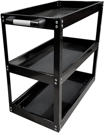 Tool Storage Heavy Duty Durable Garage Trolley Workshop 3 Tier Wheel Cart Shelf HYGRAD®