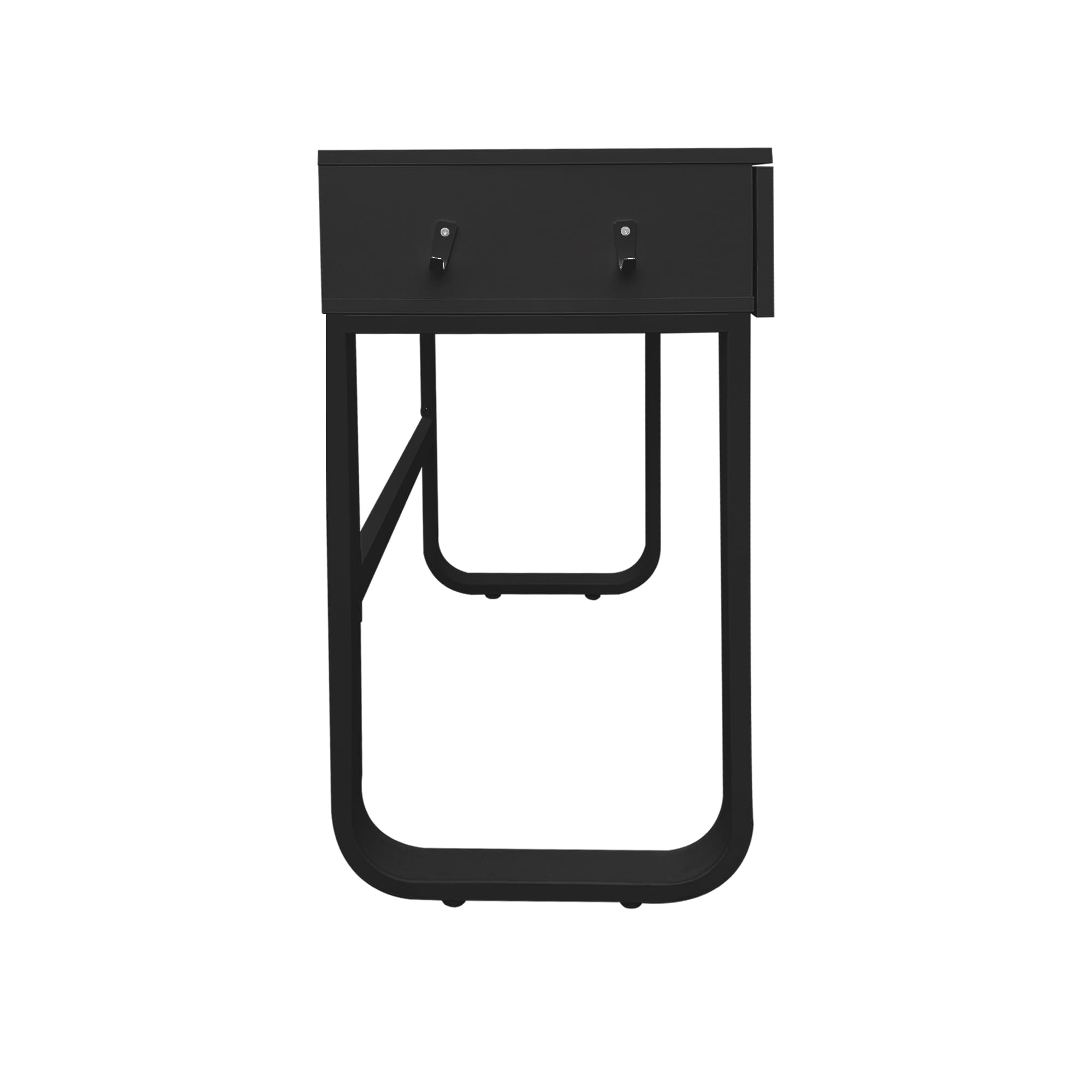 Wooden Kids Desk with Drawers, Mini Children Study Writing Table, Tabletop Bookshelf, Vanity Table, White Computer Desk Student Workstation Children Teenagers Desk with Hooks (Black)