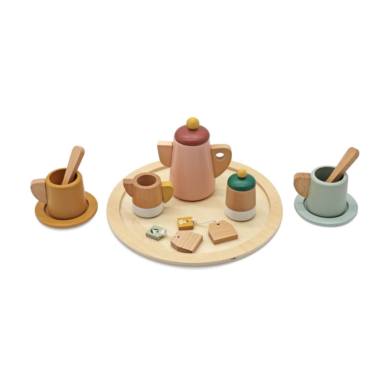 HYGRAD Wooden Tea Set For Toddlers Kids Tea Play Set Pretend Play Toys For Toddlers Kitchen Tea Set Toy Gift For Toddlers