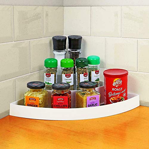 HYGRAD® UK Non Slip Plastic Pantry Spice Herb Jar Rack Storage Holder Cupboard Organiser (Corner Design)