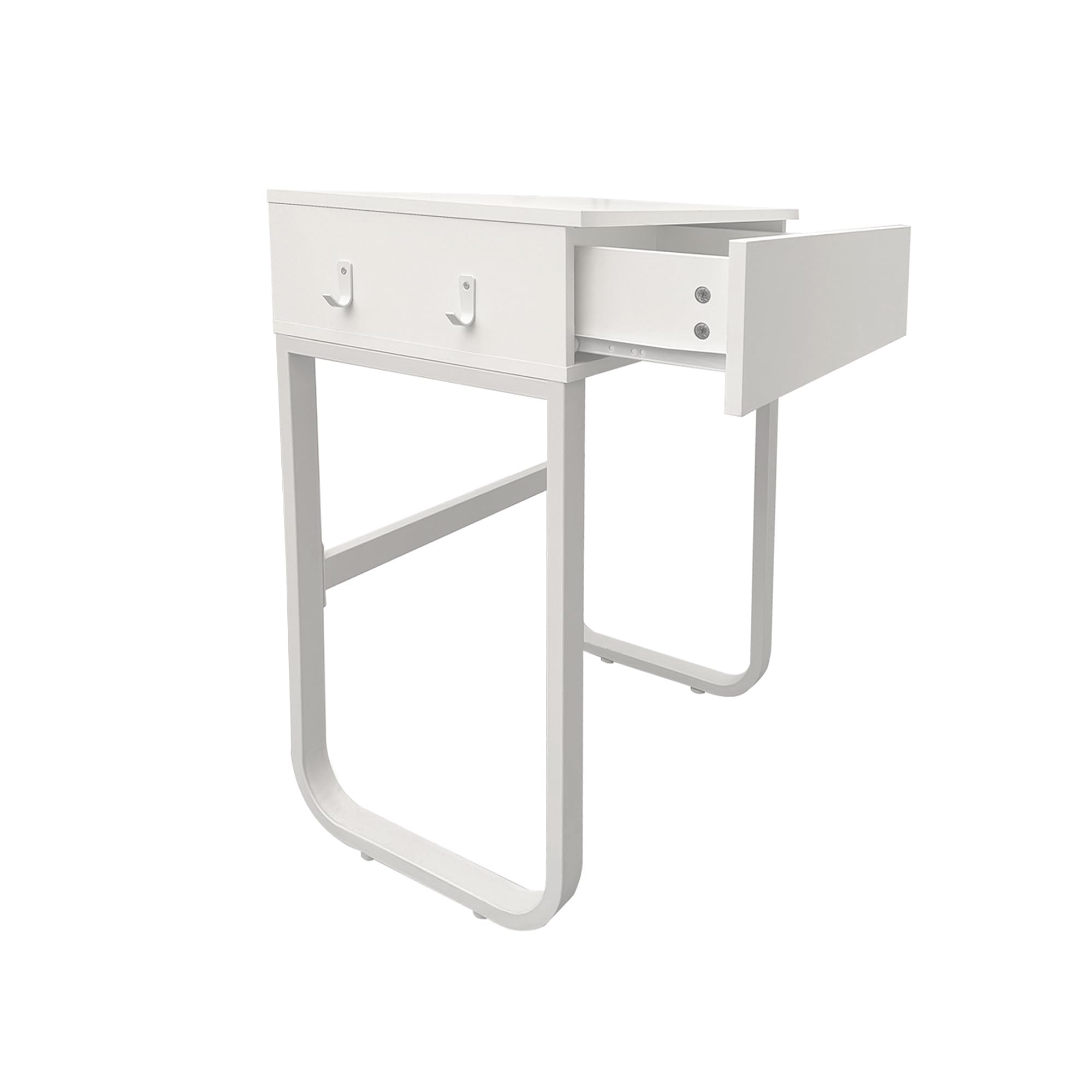 Wooden Kids Desk with Drawers, Mini Children Study Writing Table, Tabletop Bookshelf, Vanity Table, White Computer Desk Student Workstation Children Teenagers Desk with Hooks (White)