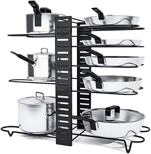 HYGRAD® 8 Tier Adjustable Cabinet Organiser Pots & Pans Dishes Organiser Stand For Neat And Tidy Cupboard Organising
