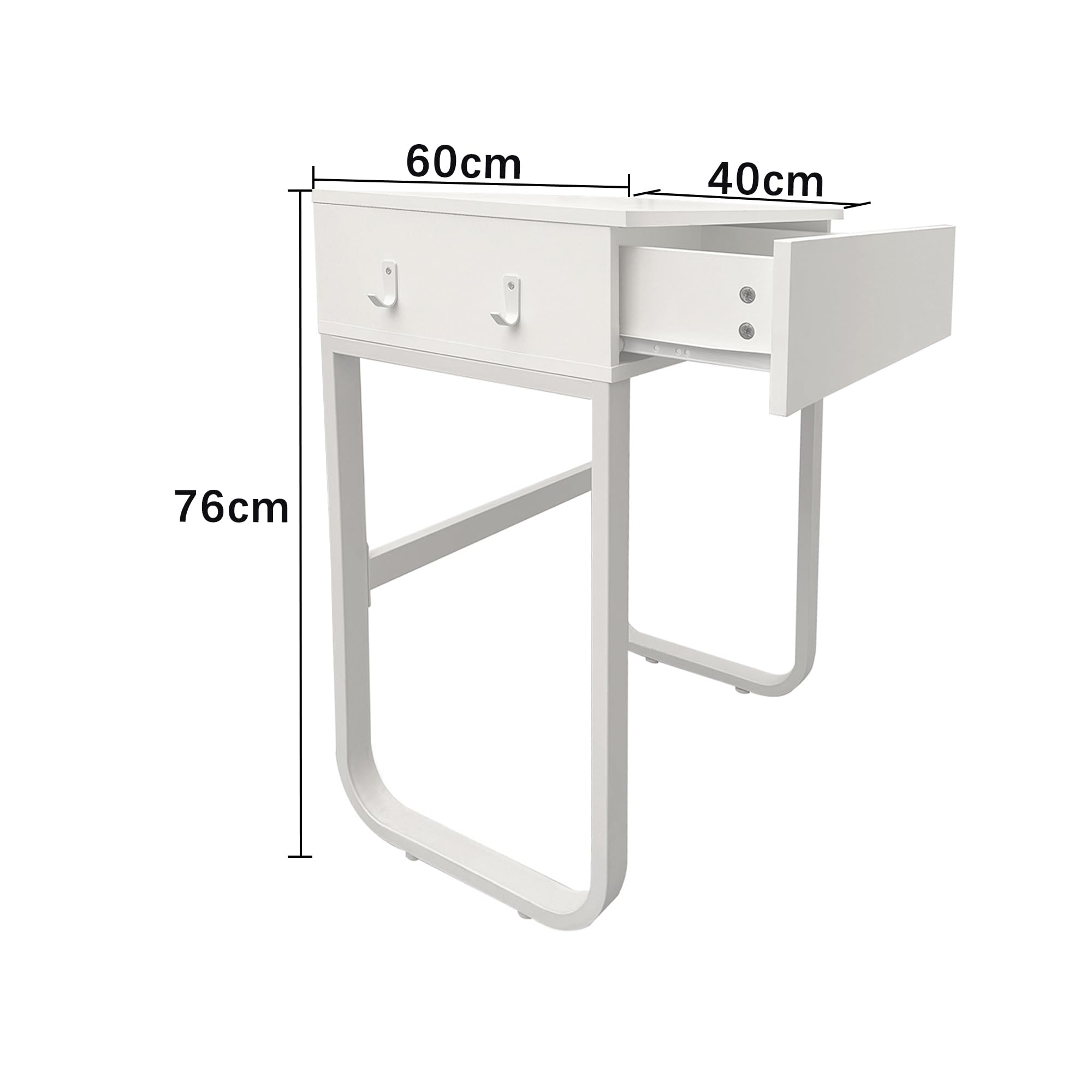 Wooden Kids Desk with Drawers, Mini Children Study Writing Table, Tabletop Bookshelf, Vanity Table, White Computer Desk Student Workstation Children Teenagers Desk with Hooks (White)