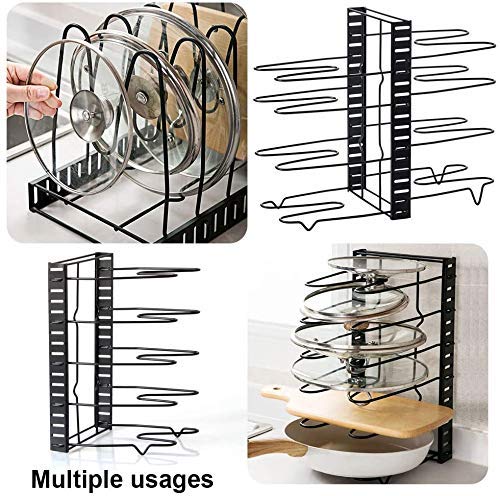 HYGRAD® 8 Tier Adjustable Cabinet Organiser Pots & Pans Dishes Organiser Stand For Neat And Tidy Cupboard Organising