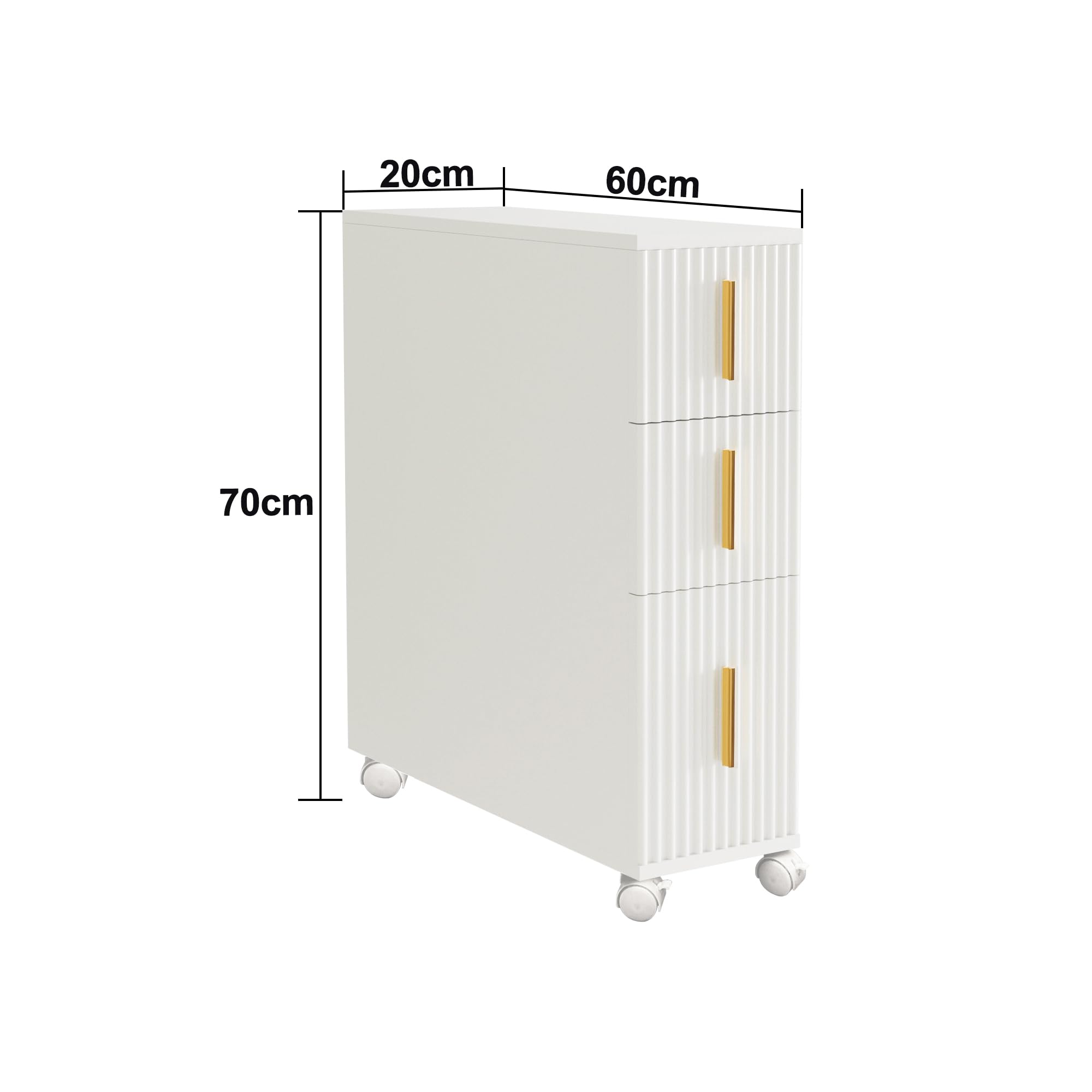 Slim Storage Cabinet, Bathroom Floor Storage Cabinet Narrow Towel Cabinet Organizer with 3 Drawers & Wheels, Freestanding Bathroom Storage Organizer Toilet Paper Holder and Storage