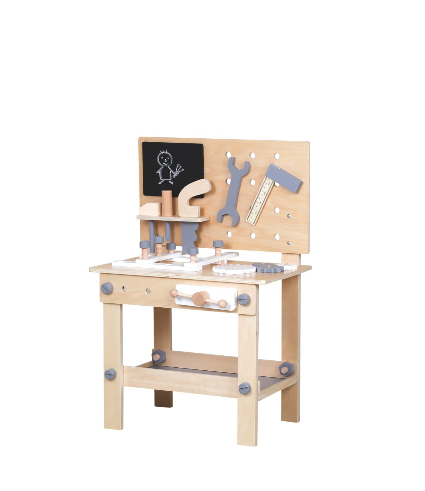 HYGRAD® Kids Work Bench And Tools Play Set Wooden Sturdy Pretend Play Builder, Plumber Work Station Set With Tools