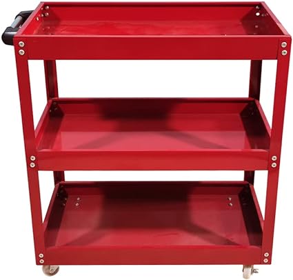 Tool Storage Heavy Duty Durable Garage Trolley Workshop 3 Tier Wheel Cart Shelf HYGRAD®