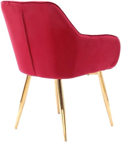 Upholstered Dining Chairs, 2 Piece Armchair Kitchen Chair Velvet Seat Gold Metal Legs Reception Chairs with Backrest Soft Cushion HYGRAD®