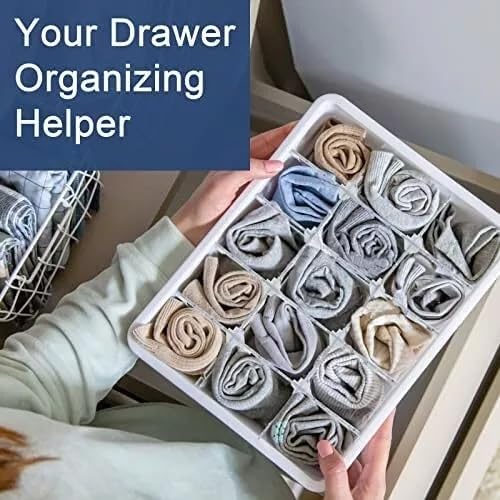 15 Pcs Adjustable Drawer Organiser- 10x0.3x6cm Perfect Clear Plastic Separators for Clothing, Kitchen Utensils, and Office Storage. Maximize Efficiency and Keep Your Home Tidy.