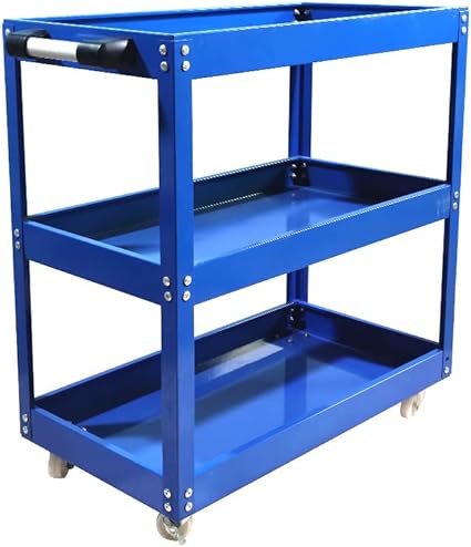 Tool Storage Heavy Duty Durable Garage Trolley Workshop 3 Tier Wheel Cart Shelf HYGRAD®