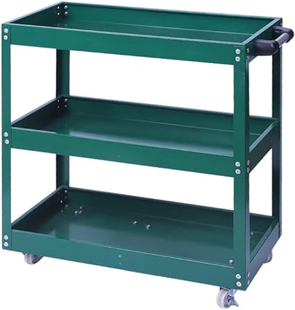 Tool Storage Heavy Duty Durable Garage Trolley Workshop 3 Tier Wheel Cart Shelf HYGRAD®