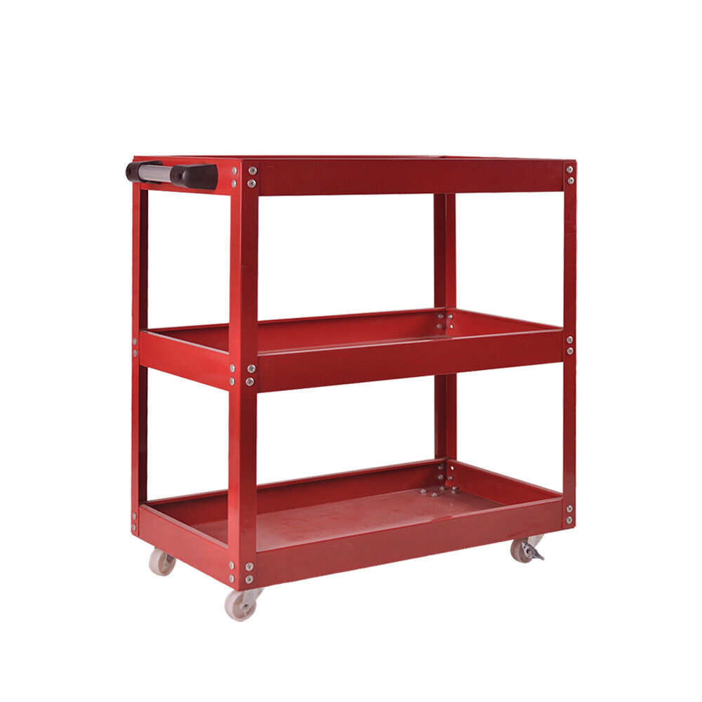 Tool Storage Heavy Duty Durable Garage Trolley Workshop 3 Tier Wheel Cart Shelf HYGRAD®