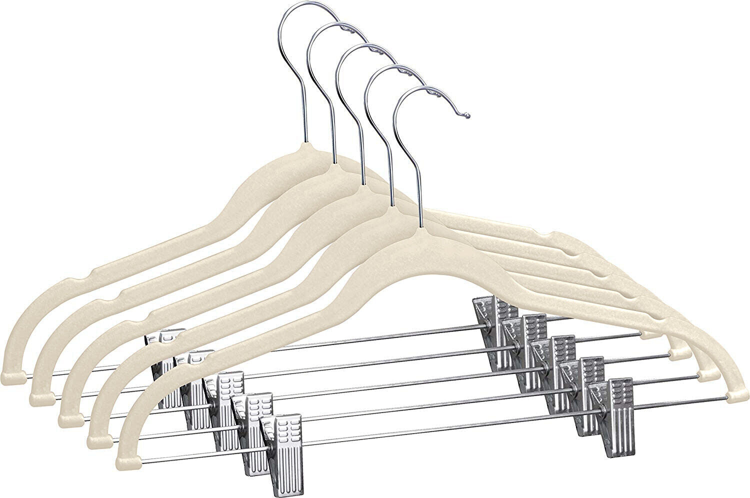 Pack of 12 Velvet Trousers Hangers Velvet Coat Hangers With Clips Velvet Hangers With Clips Wardrobe Clip Hangers Space Saving Hangers