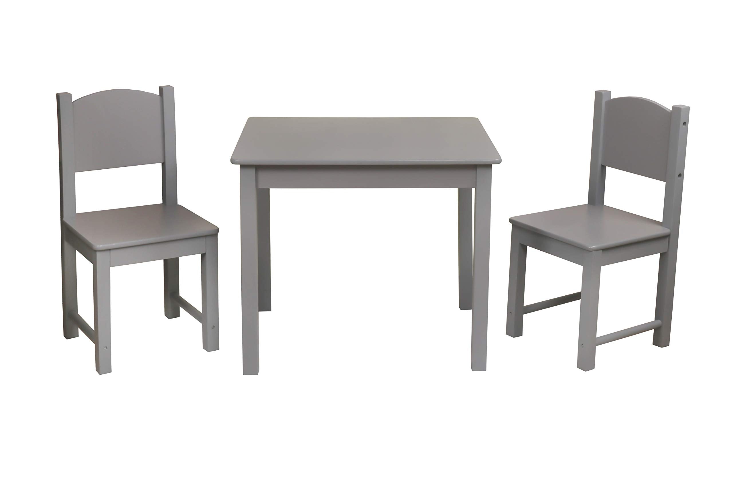 HYGRAD® Multi-Purpose Kids Children's Wooden Table and 2 Chair Set For homeschooling Preschoolers Boys and Girls Activity Build & Play Table Chair Set (Grey Table & Chair)